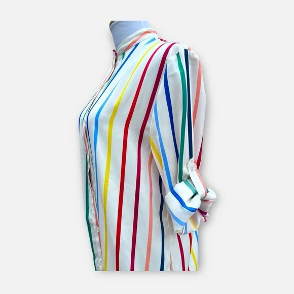 Summersalt Striped Long-Sleeved Button-down Tunic Shirt Dress Size Small - Picture 8 of 11